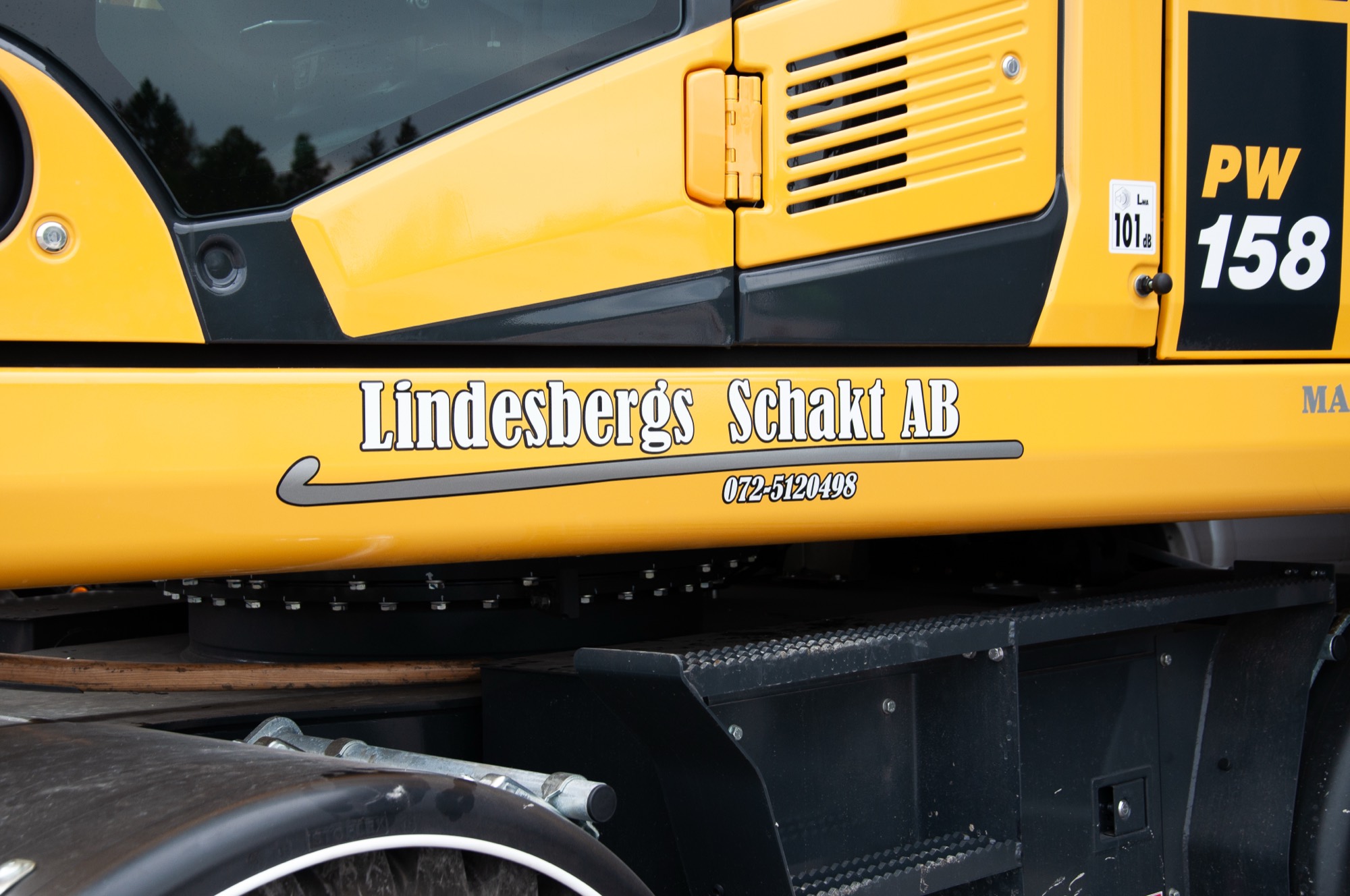 Närbild av Lindesbergs Schakt maskin